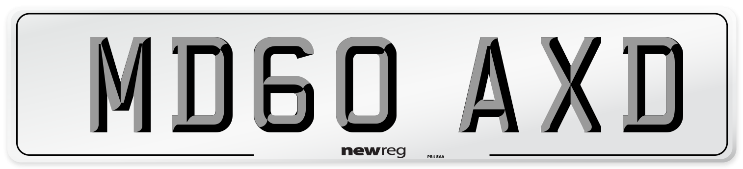 MD60 AXD Number Plate from New Reg